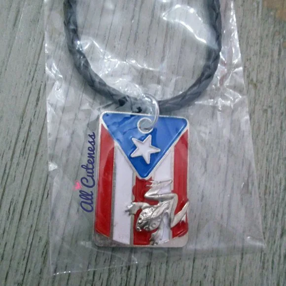 🎀 Puerto Rico Flag Necklace - Picture 2 of 5